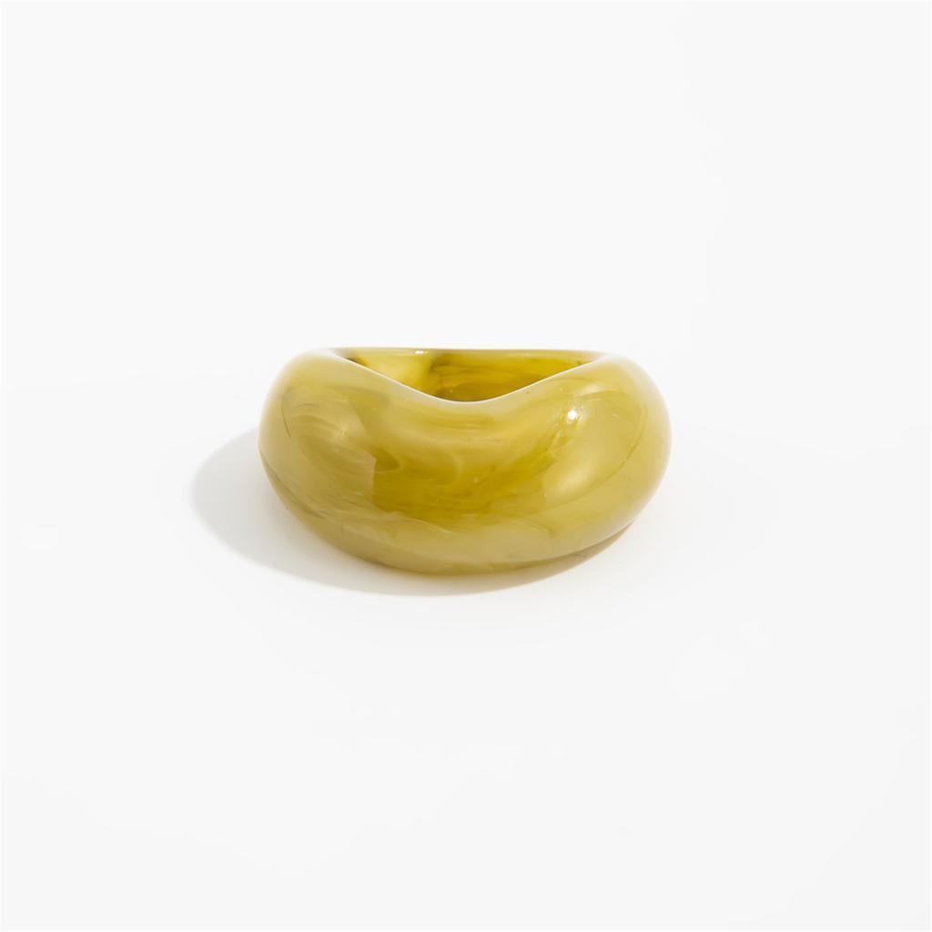 Trendy Geometric Resin Ring Marbled Color Stackable Joint Ring Unisex Accessory Fashion Statement Finger Accessories