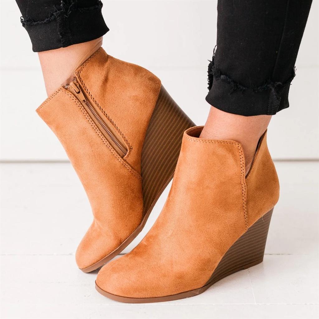 tan boot wedges