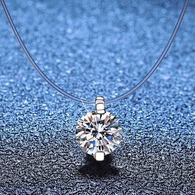 

Ожерелье Sun Li Mermaid Tears с цирконом - Элегантное, Универсальное, Невидимая Сверкающая Бриллиантовая Подвеска на Цепочке для Ключицы