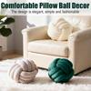 Dark Green 8.6 Inches Knot Pillow Ball, Round Soft Handmade Knotted Ball Pillow Plush Cushion Home Decor, Knotted Plush Pillow Cushion, for Bedroom,