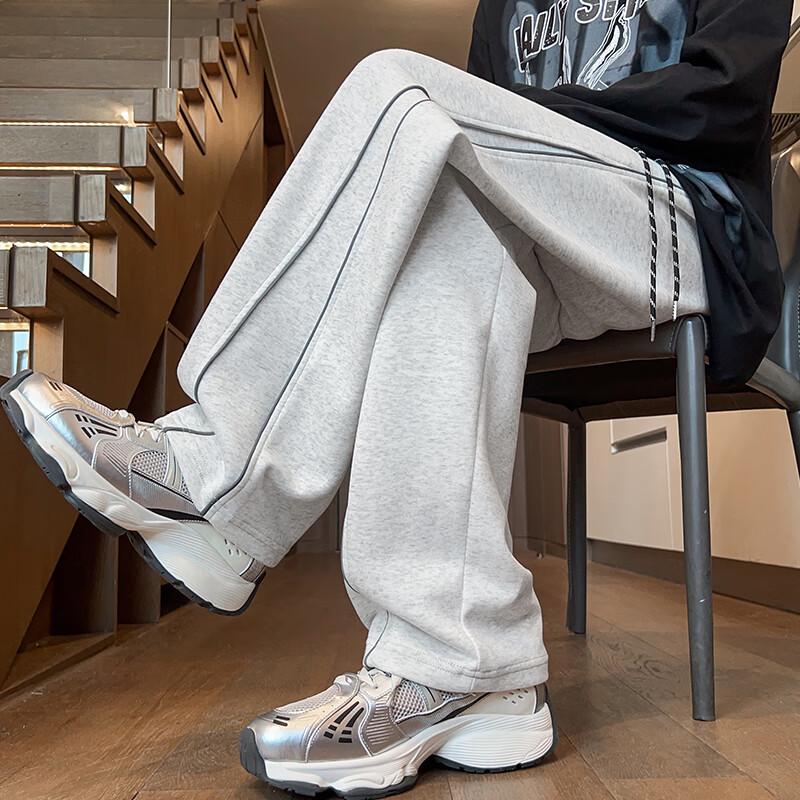 POUM Men's American Style Loose Straight-Leg Active Pants