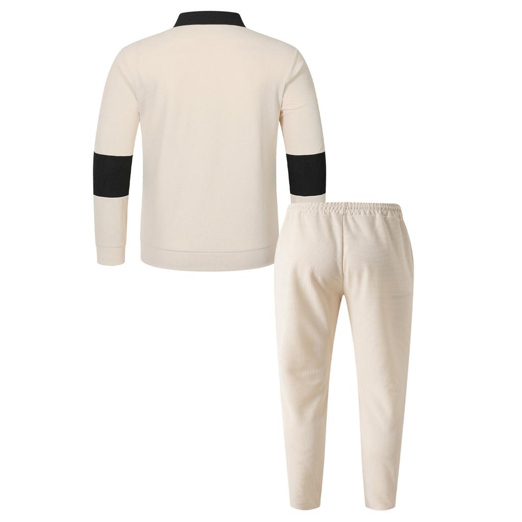 Herren  Freizeit  Umlegekragen  Lange Ärmel  Hose  Set