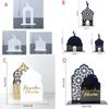 Kreative Acryl-Ramadan-Ornamente Burg Basteln Gold Schwarz Eid Mubarak Dekorationen DIY Islamische Tischdekoration