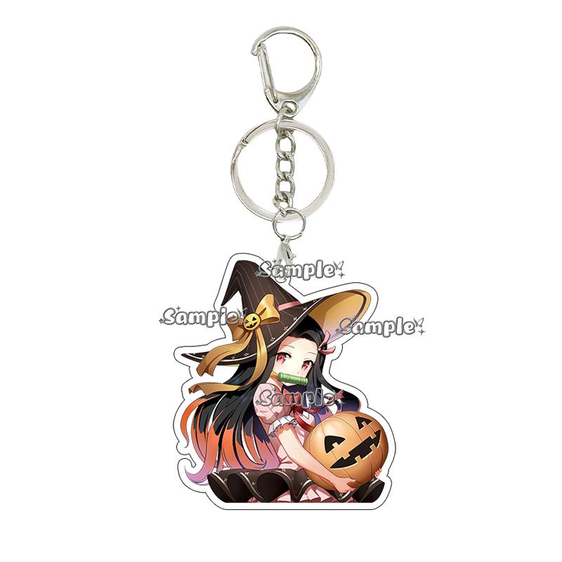 Anime Fashion Kamado Nezuko Cartoon Acrylic Keychain Pendant Charm Bag 5cm Jewelry Accessories Key Ring Gifts Toys for Friends