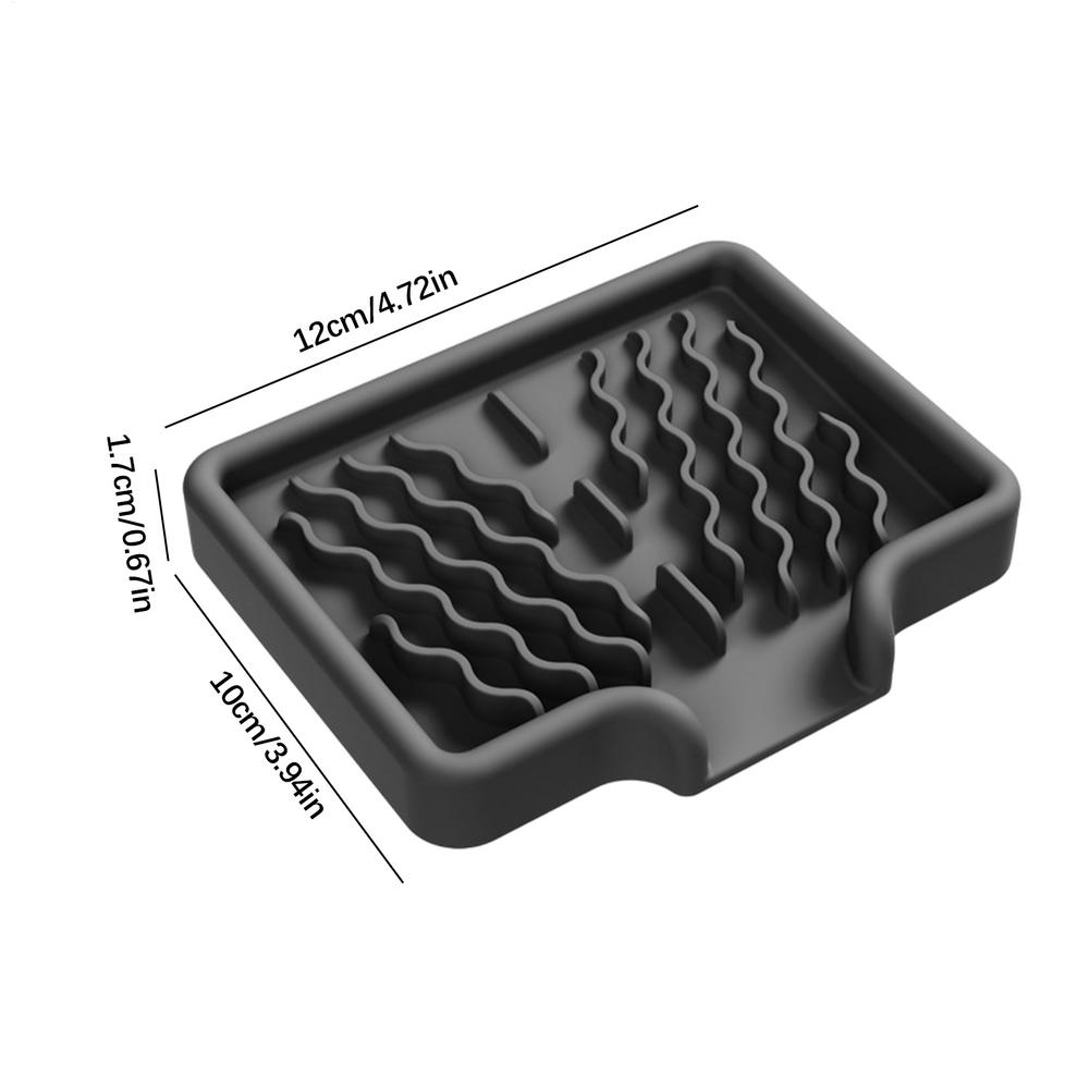 Silicone Soap Holder Self Draining Soap Bar Holder Kitchen Soap Dish Sponge Tray Counter Caddy Organizer for Dish Soap Dispenser
