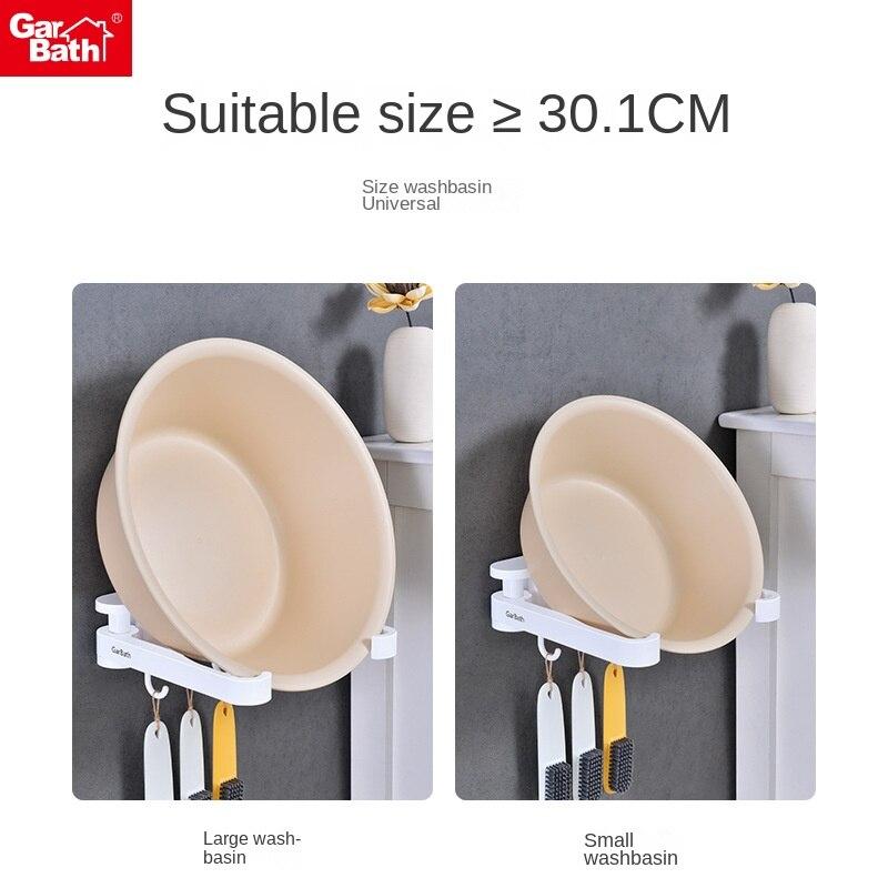 Washbasin Rack Toilet Towel Face Plate Hook Kitchen Storage Basin Hanger Free Punching Folding Washbasin Rack