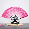 Ancient Chinese Style Golden Portable Folding Fan Bamboo Ribs Japanese Decor Stage Fan Girl Hanfu Dance Performance Hand Fan