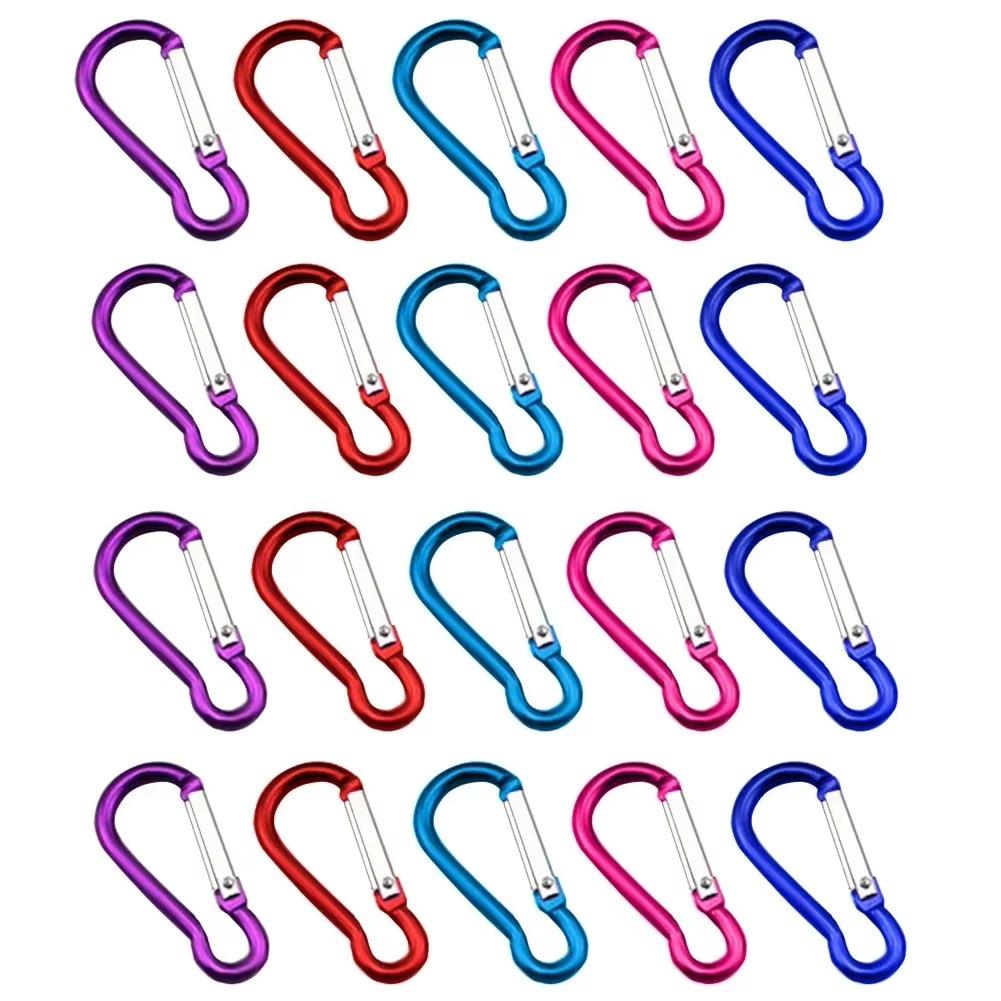 20Pcs Carabiner for Keys Chain Mini Gourd-Shaped Aluminum Alloy Keychain Clip Hook Lock Travel Hiking Camping