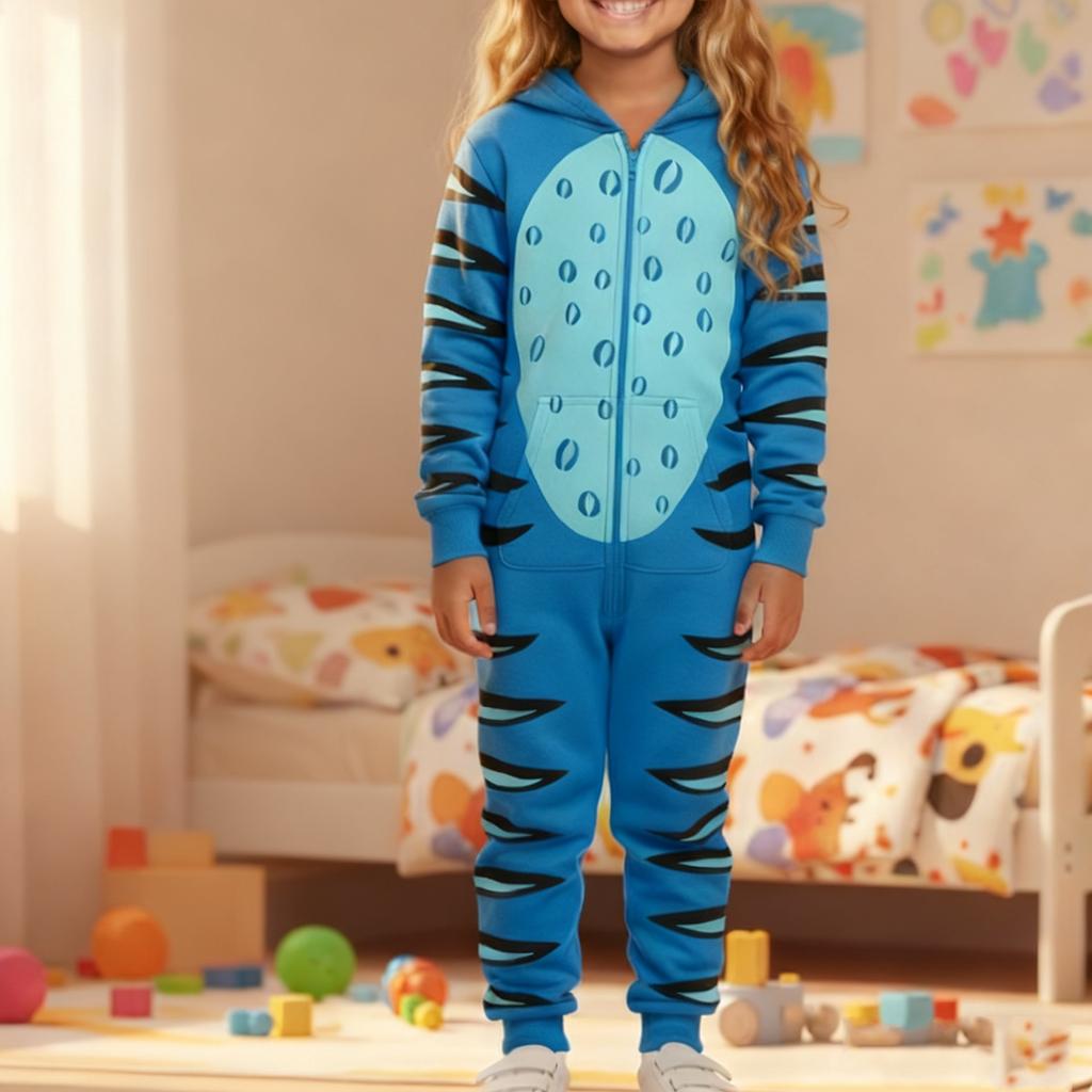 Matching Family Outfits - Striped Print Family Matching Hooded Zip-Up Onesie Loungewear