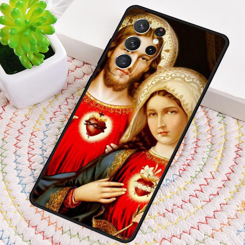 Virgin Mary And Jesus Heart TPU Phone Case For Samsung Galaxy note 10 pro S26 S25 S24 S23 S22 Ultra Plus S21 FE S20 Cover