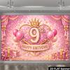 2D Roségold Glitzer 9. Geburtstag Party Hintergrund, Prinzessin Thema Hintergrund Dekoration