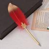 Fashion Student Stationery Gift Writing Supplies Ballpoint Pen Feather Decor Writing Pen 0.5mm