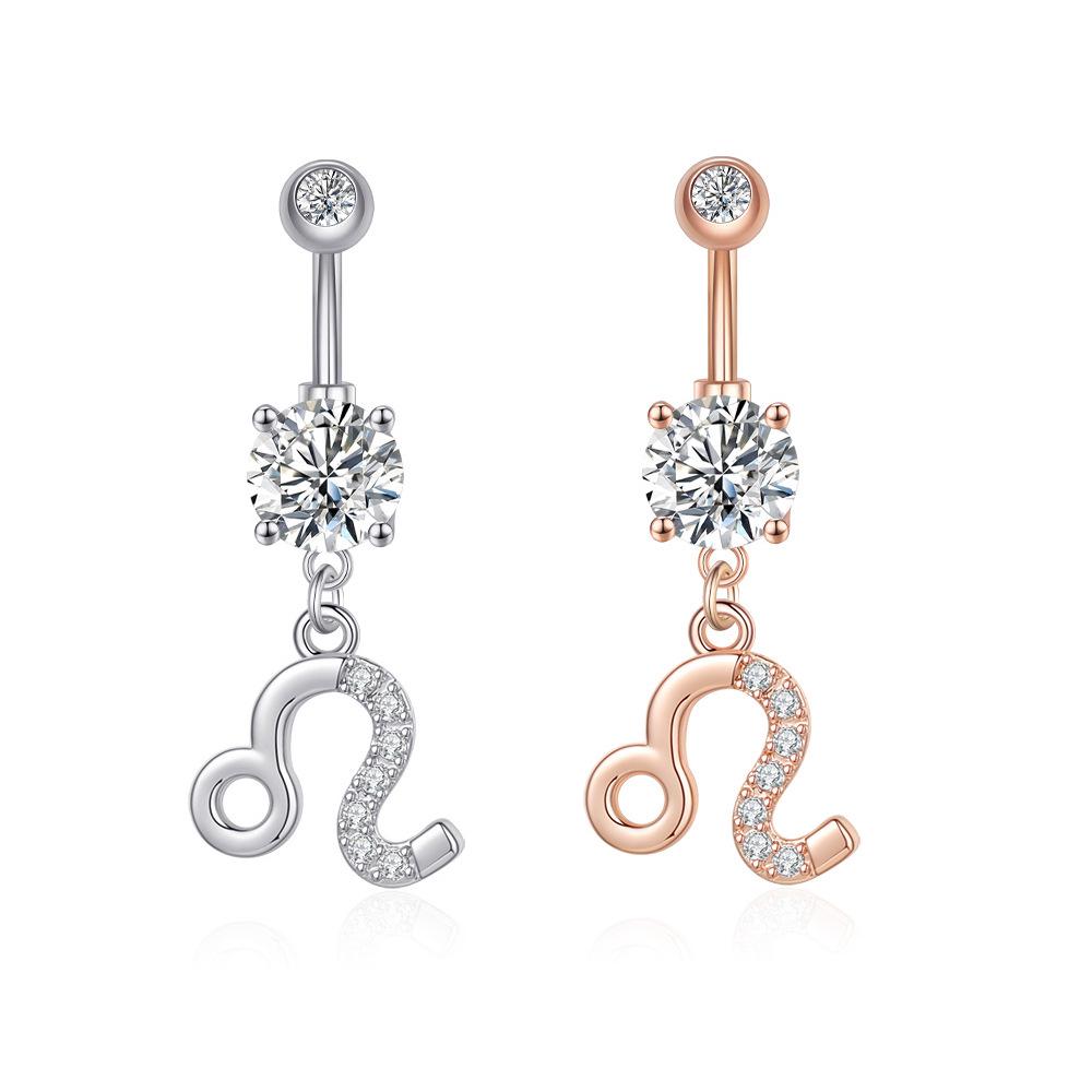 Zircon Belly Button Ring - Twelve Constellations Design