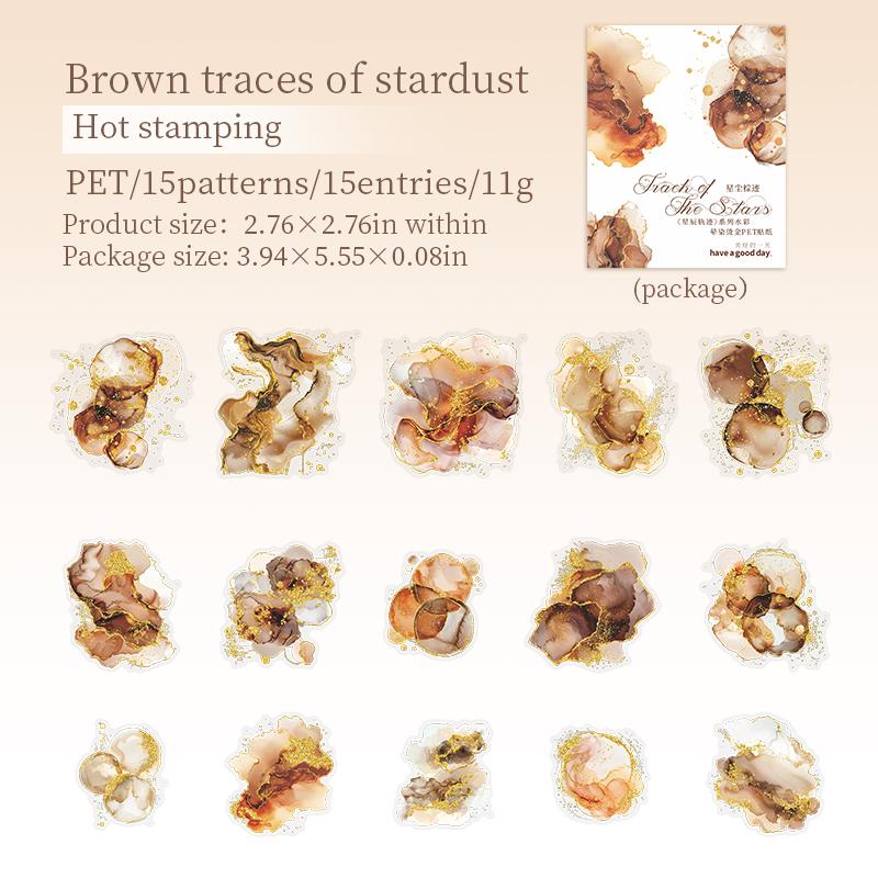 

15 шт. креативные акварельные наклейки для горячего тиснения, палатка для рук, самоклеящиеся этикетки, материалы для скрапбукинга, расходные материалы для журналов