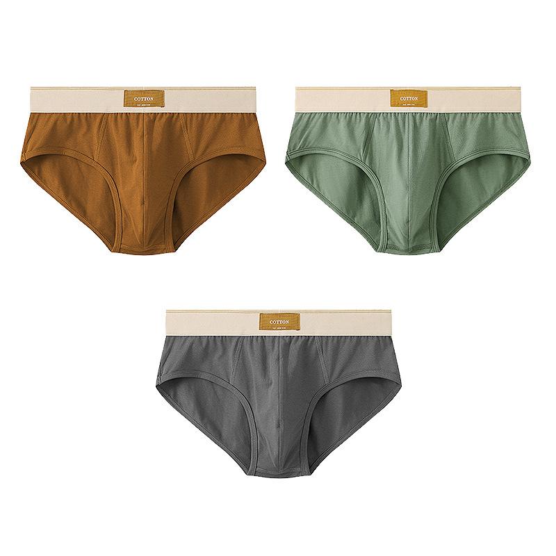 Solid Color Men's Underwear Loose Men's Triangle Pants Breathable Cotton Men's Plus Size Triangle Pants