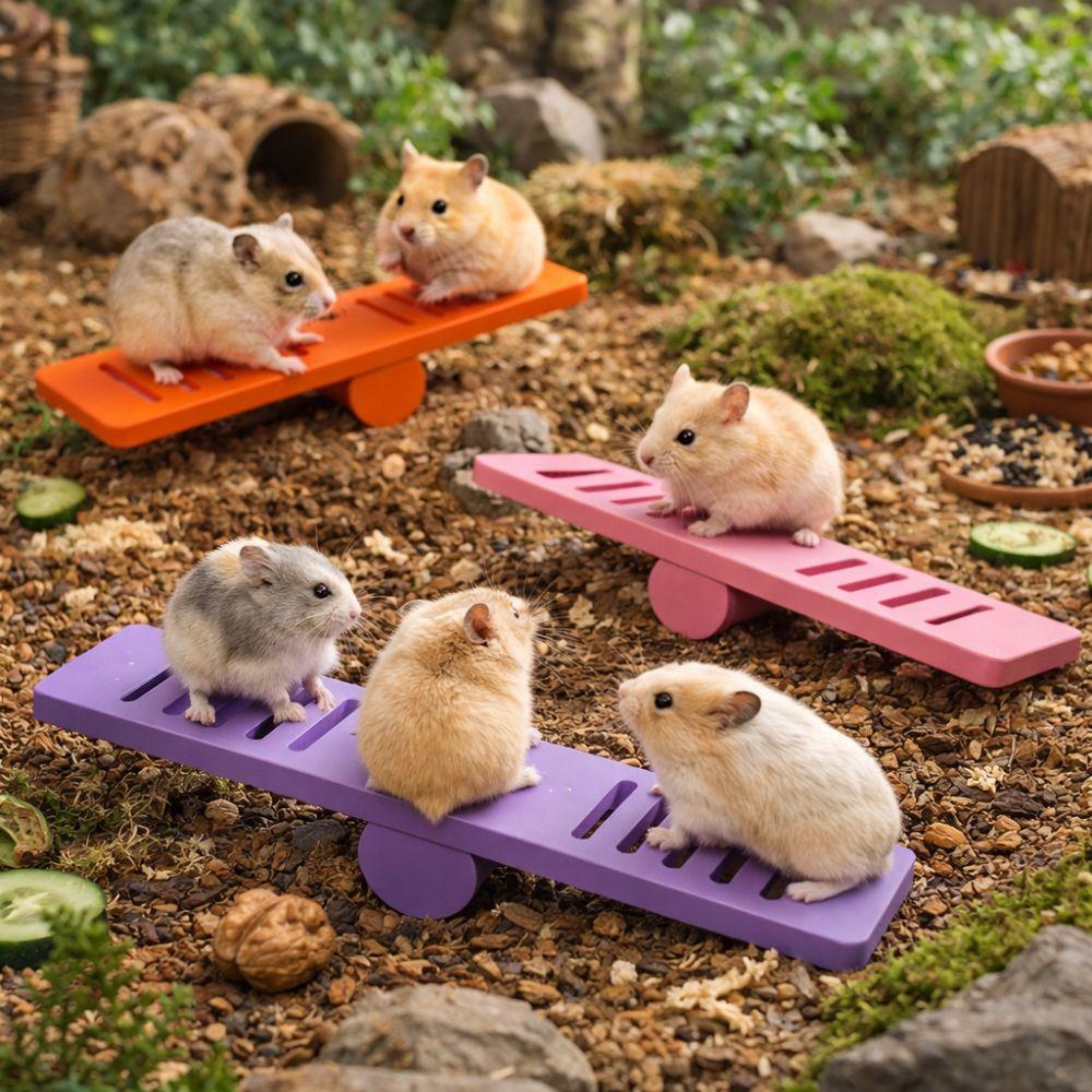 Plastic Hamster Seesaw Toy Colorful Rodents Seesaw Small Animal Toys  Cage Environment