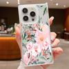 Frosted Square Clear Phone Case for iPhone 16 Pro 15 14 Plus 13 12 Pro Max 11 Colored Floral Pattern Tpu Soft Shockproof Slim Cover