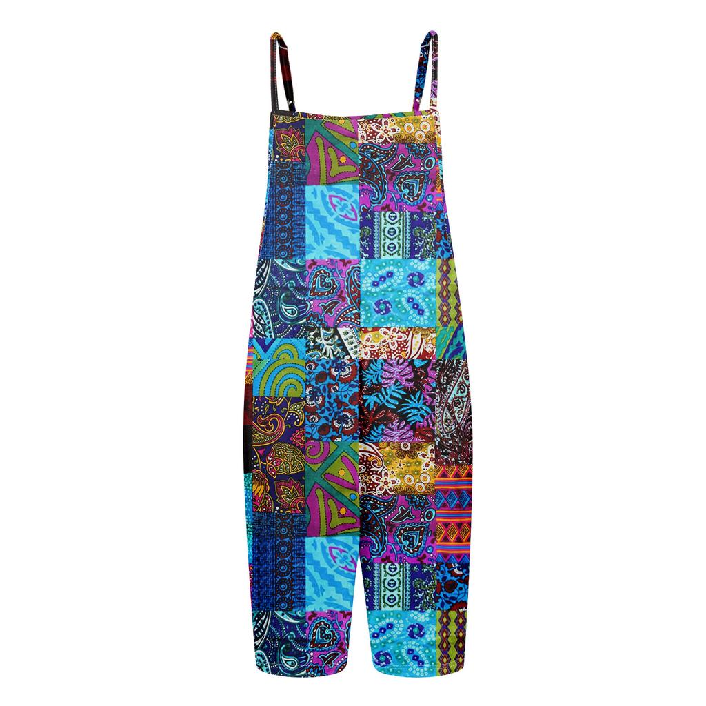 Rompers For Women Summer Casual Sleeveless Overall Comfy Loose Spaghetti Strap Romper Fashion Jumpsuit With Pockets