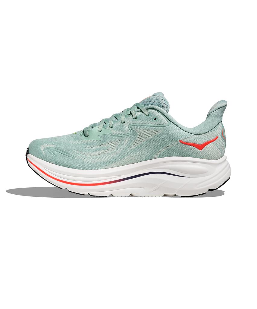 Hoka (Men'S) Clifton 10 Wide - Sage:Neon Flame / 1162032-Sgnn