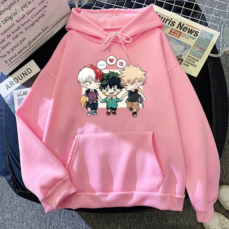 Hot Fashion Hoodies Anime Deku Todoroki Shoto Bakugou Katsuki Cartoon Printing Sweatshirt Unisex Long Sleeve Casual Tops