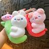 Cute Moon Pig Plush Keychain Ultra-soft Short Plush Stuffed Toy