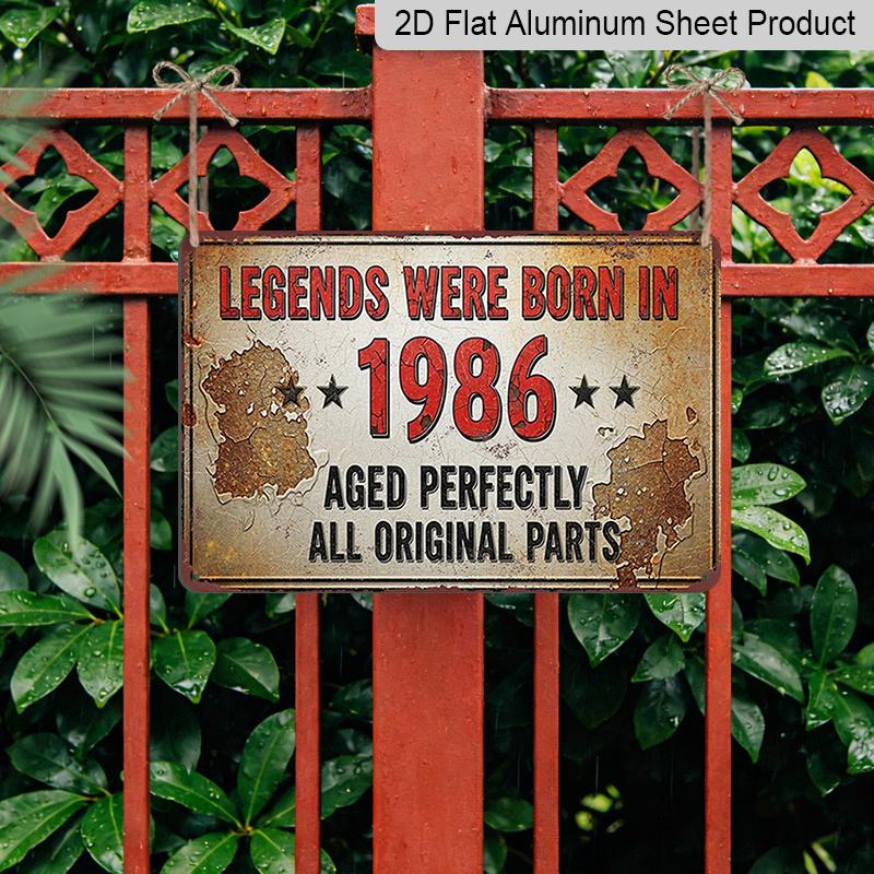 2D Flat 1pc ("8X12"), "Legends Were Born in 1986 - Vintage Metal Sign | Rustic Wall Decor | Birthday Gift Idea | Retro Home Decoration | Unique