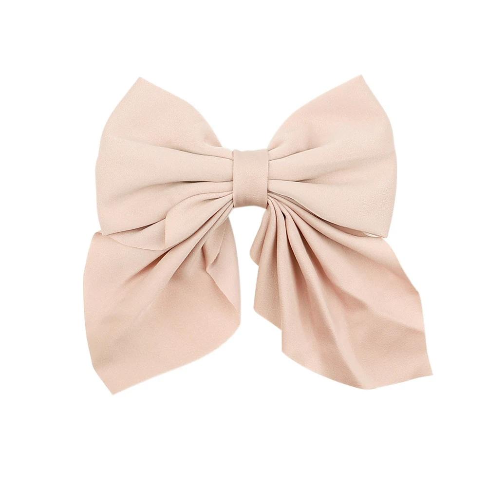 5Piece Mixed Color Ribbon Bow Girls Hair Clips Elegant Solid Color Bow Hair Accessories Hair Clips for Girls Headwear