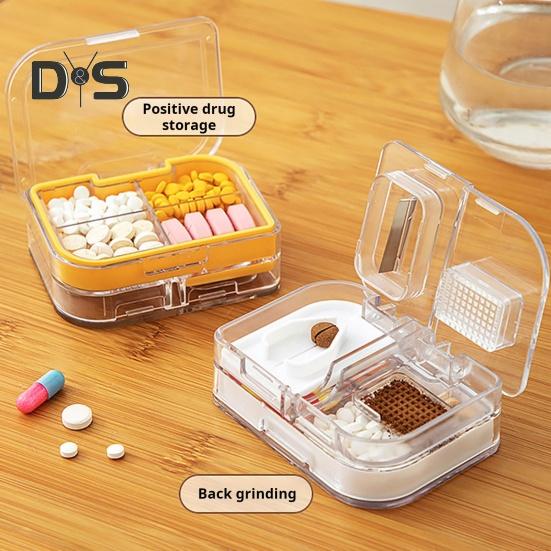 3 w 1 Przecinarka do tabletek Pudełko do przechowywania tabletek Odporne na wilgoć Przenośne Przezroczyste Wielofunkcyjne etui do przenoszenia tabletek