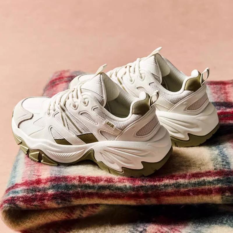 Anta Lifestyle Series Fabric Synthetic Leather Trendy Versatile Non-Slip Wear-Resistant Low-Top Casual Shoes Women Sneaker White Green 122448808-1