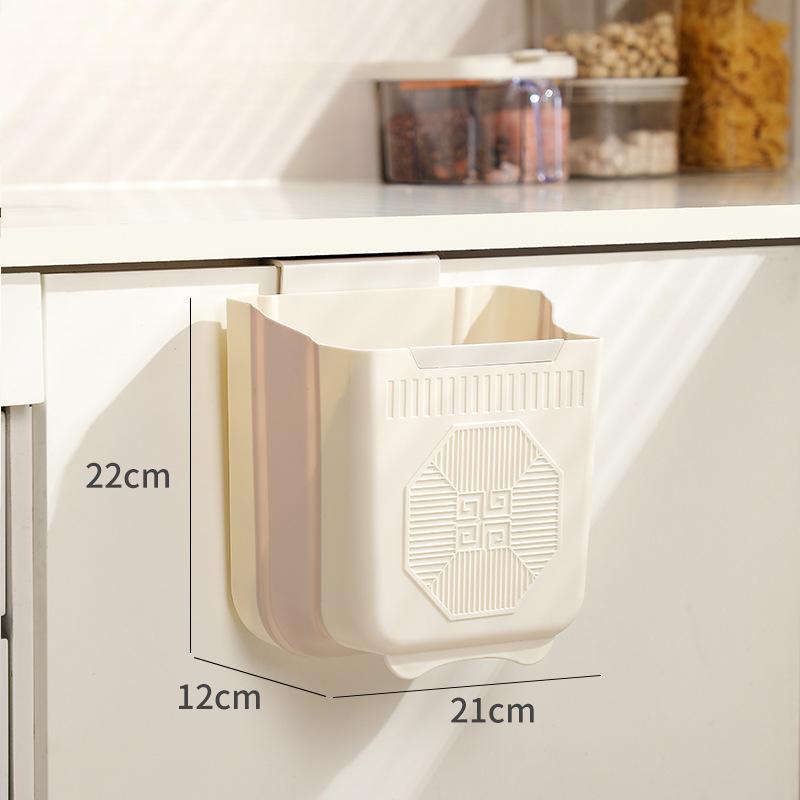 Kitchen Cabinet Doors Without HolesTrash Cans Foldable Bathroom Trash Cans 7L- Milky white 779₽