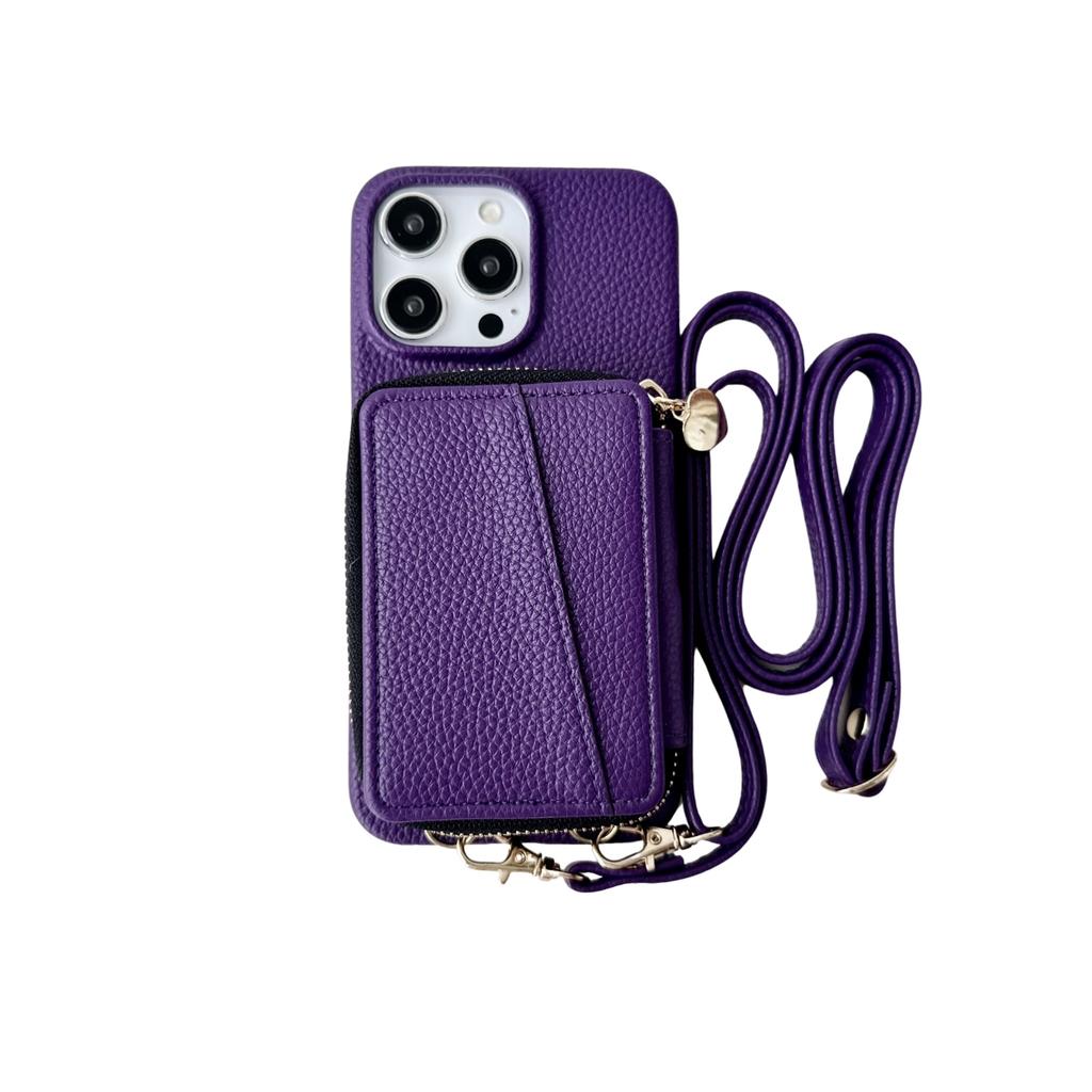Zipper Crossbody Cards Bag Leather Wallet Case For iPhone 15 Pro Max 13 14 Plus 12 11 7 8 SE 2022 Lanyard Pocket Purse Cover