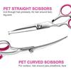 Dog Grooming Scissors Kit With Safety Round Tip, Stainless Steel Professional Dog Grooming Scissors Set For Long And Short Hair Of Dog Cat Pets
