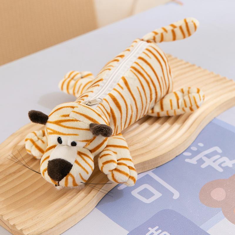 Borsa astuccio in peluche animale di grande capacità creativa Borsa cancelleria per ragazzi e ragazze Borsa portaoggetti multifunzionale Borsa cosmetica