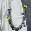 Dopamine Button Sweet Cool Trouser Chain Bag Pendant Accessories Y2K Trendy Fashion