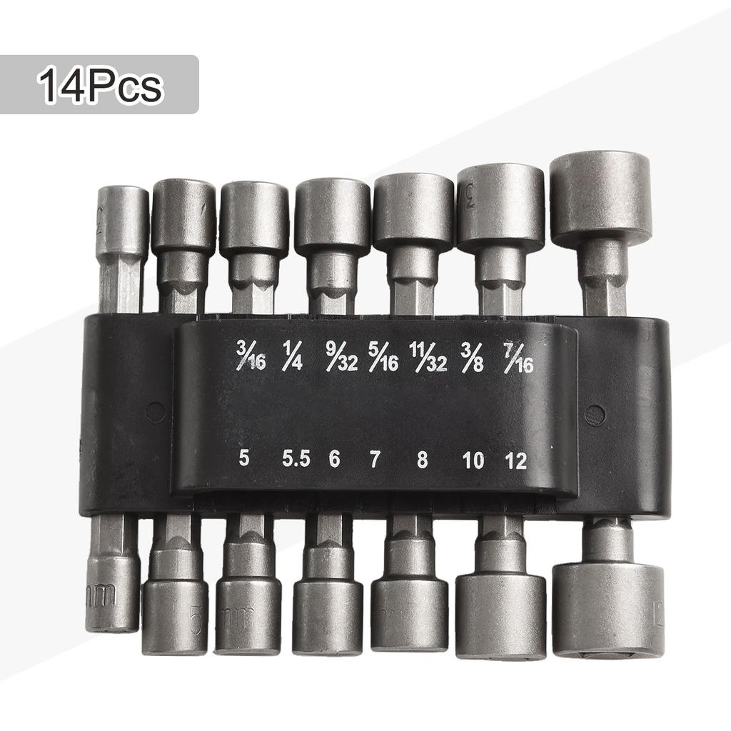 9/14pcs Socket Inner Hexagonal Wrench Hexagonal Handle Screwdriver Socket Bit Extension Rod Quick-Change/Release Socket Bit