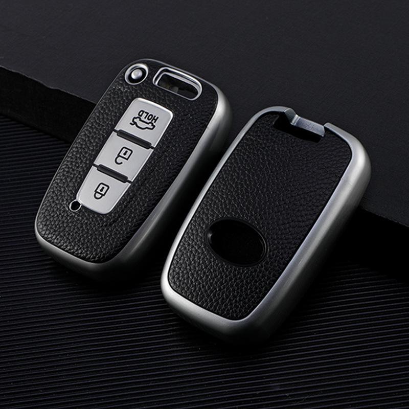 Leather Key Cover for Beijing Hyundai Sonata 8 and Old ix35/Langdong Models PE Bag