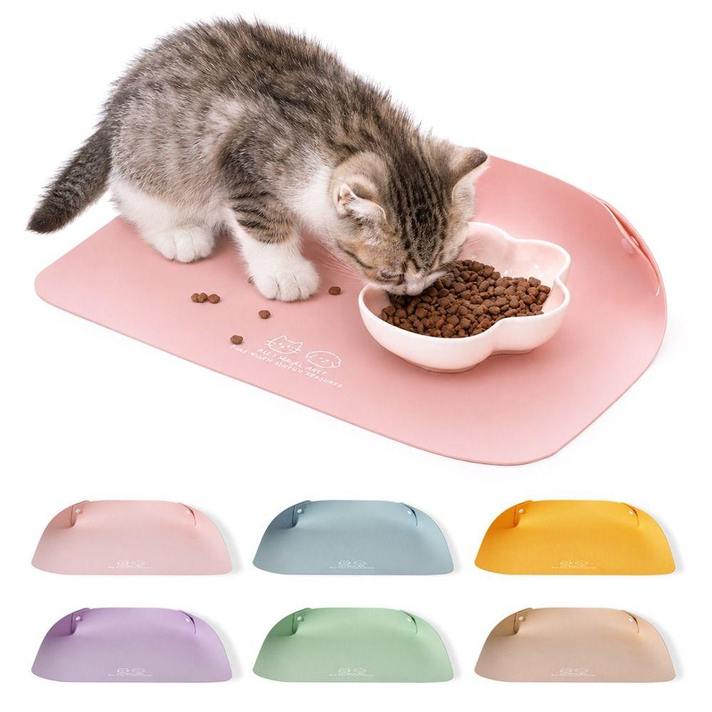 PU Leather Pet Feeding Mat Waterproof Cat Food Mat New Leather Pet Mat Home Floor Protection