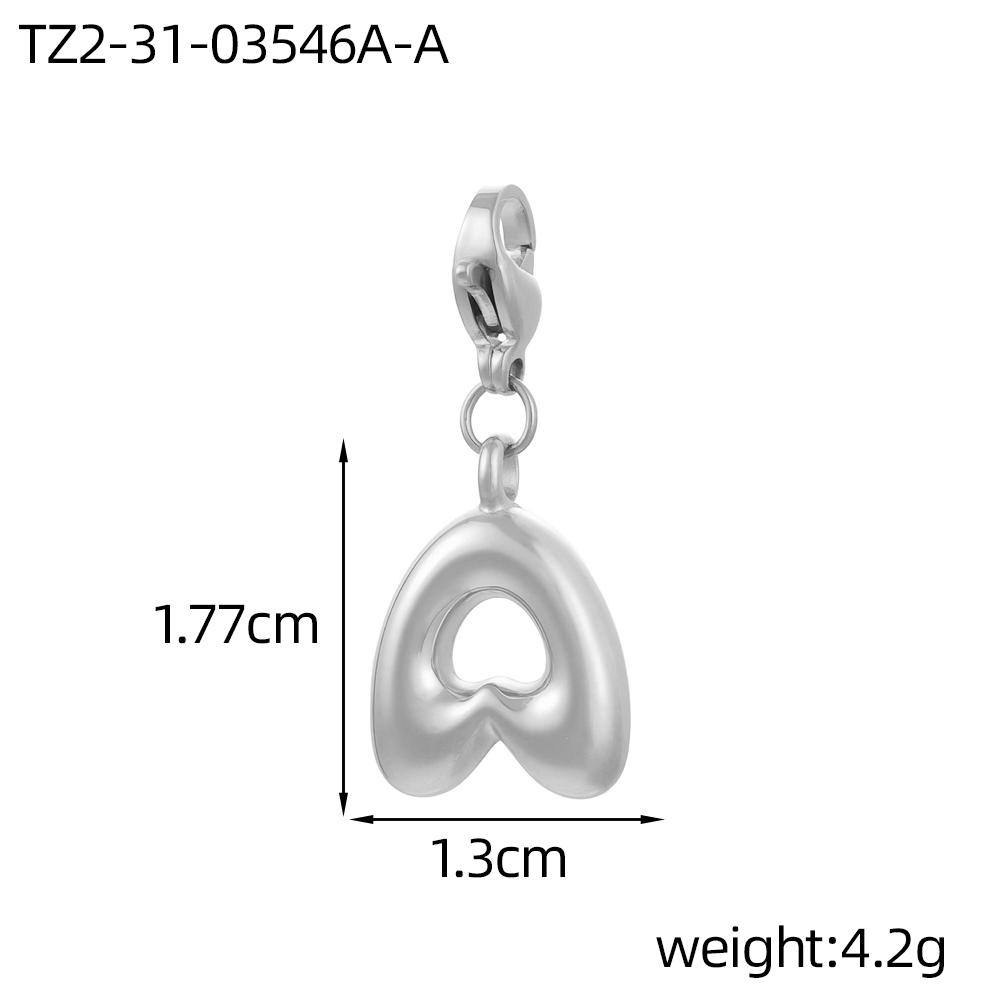 

CARLIDANA 3PCS Fashion Silver Color Hip Hop Stainless Steel Balloon Alphabet Pendant Initial Letter Accessories Jewelry Making