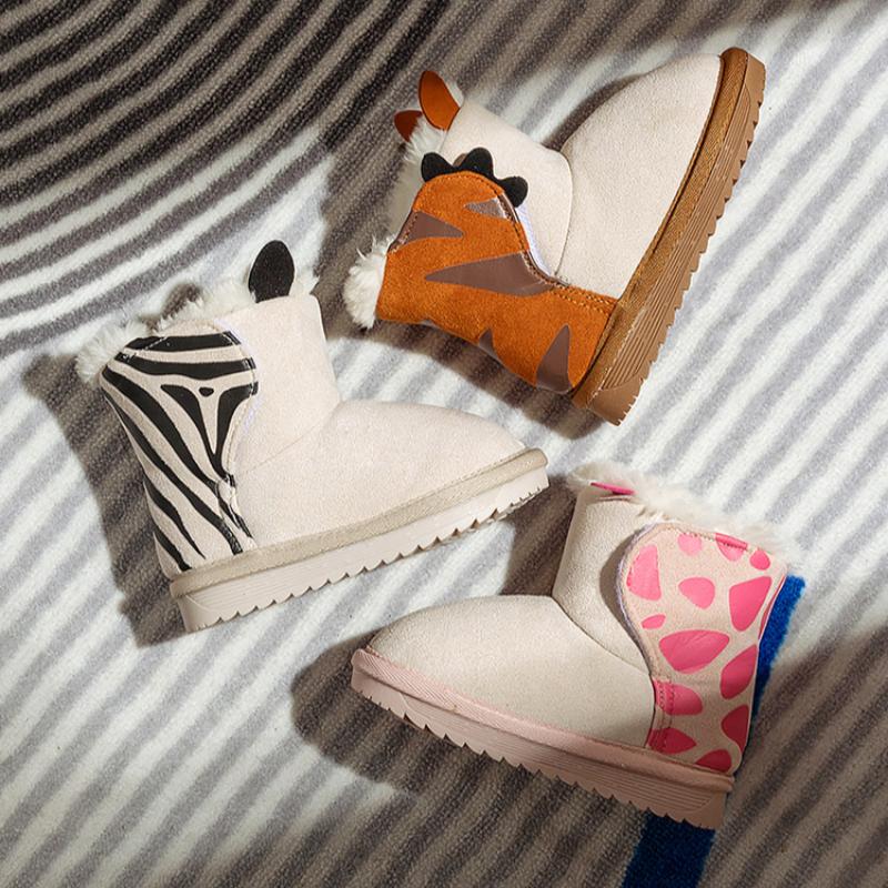 Children's Snow Boots Girls Baby Cotton Shoes Winter Soft Bottom Short Boots Non-slip Warm Cotton Boots