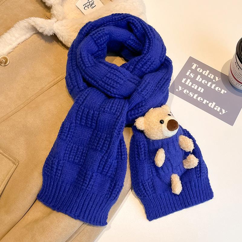 Christmas new red bear knitted scarf women's autumn and winter cute scarf versatile new girlfriend