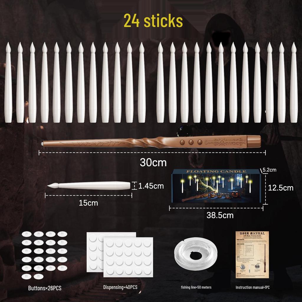 Floating LED Christmas Candle Lights for Tree and Magic Wand Decorations