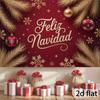 1 piece Spanish style "Feliz Navidad" Christmas banner with golden letters red snowflakes and pine branches design
