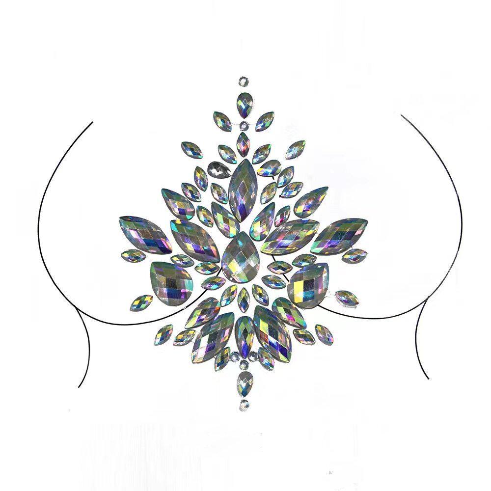 Grenzüberschreitende Karnevals-Gesichts- und Körper-Edelsteinaufkleber: Bindi-, Diamanten- und Edelsteindesigns für Performance-Make-up und Brustdekoration.