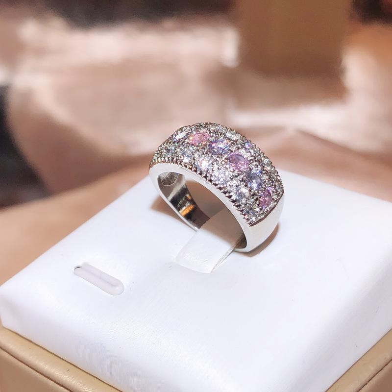 Best-selling Bohemian Ring for Women, Featuring Fire-colored Zircon and Colored Diamonds