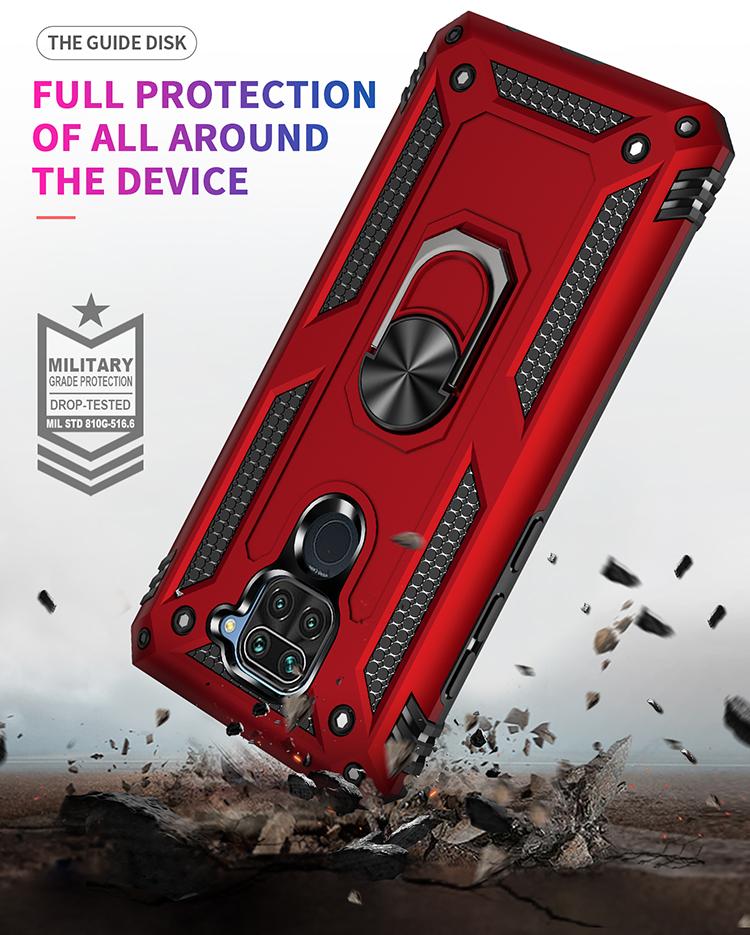 Armor Shockproof Phone Case For Xiaomi Pocophone Poco X3 NFC Redmi Note 9 9S Pro MAX Anti-Fall Finger Ring Holder Magnetic Cover