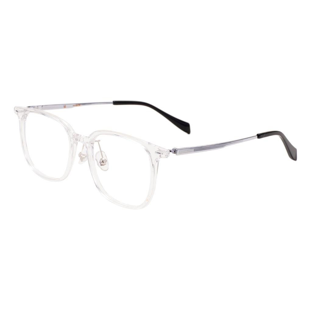 Stylish Men And Women Square Full Rim Transparent TR90 Frame With Titanium Temples Glasses Frame For Optical Prescription Lenses