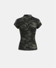 BADBLOOD Viper Logo Mock-Neck Cap Sleeve - Black Camo