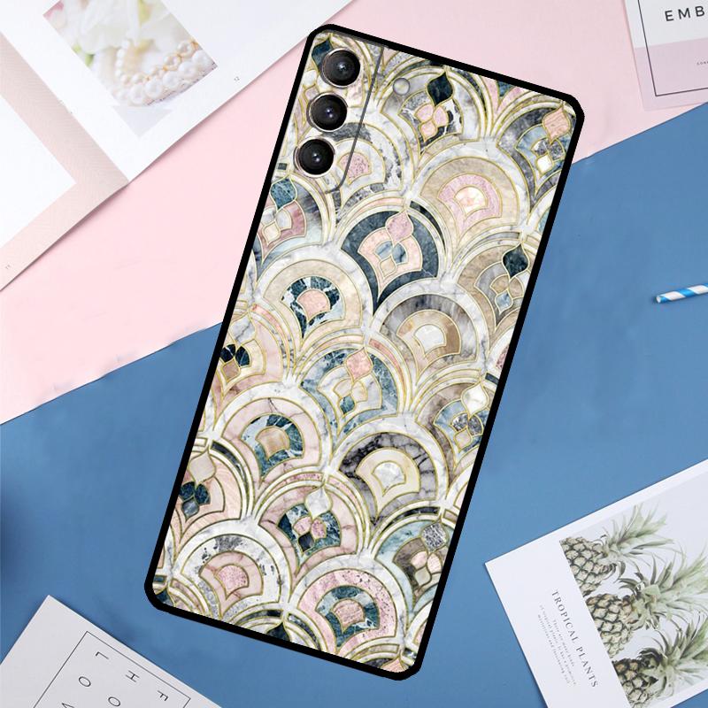 

Muted Moroccan Mosaic Tiles Case For Samsung Galaxy S24 Ultra S21 S22 S23 S25 Ultra S9 S10 Plus S20 FE S25 FE Back Cover Galaxy S24 FE