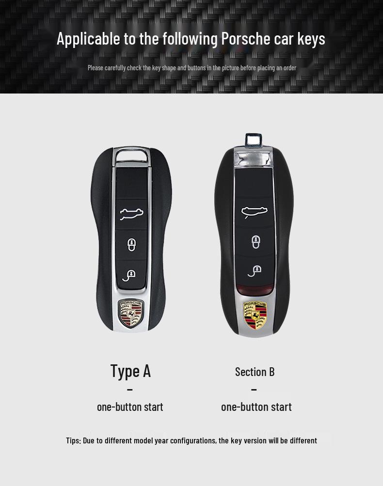 Porsche Carbon Fiber Key Cover for Taycan, Cayenne, Macan, Panamera, 718, 911