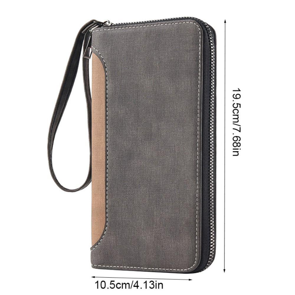 Zipper Business Clutch Bag Leather Men Card Holder Fashion Long PU Wallet  Unisex